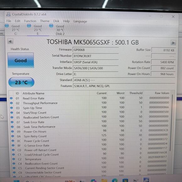 Toshiba MK5065GSXF 500GB 2.5" SATA II 5400RPM HDD Apple 655-1646C Tested - Picture 4 of 4